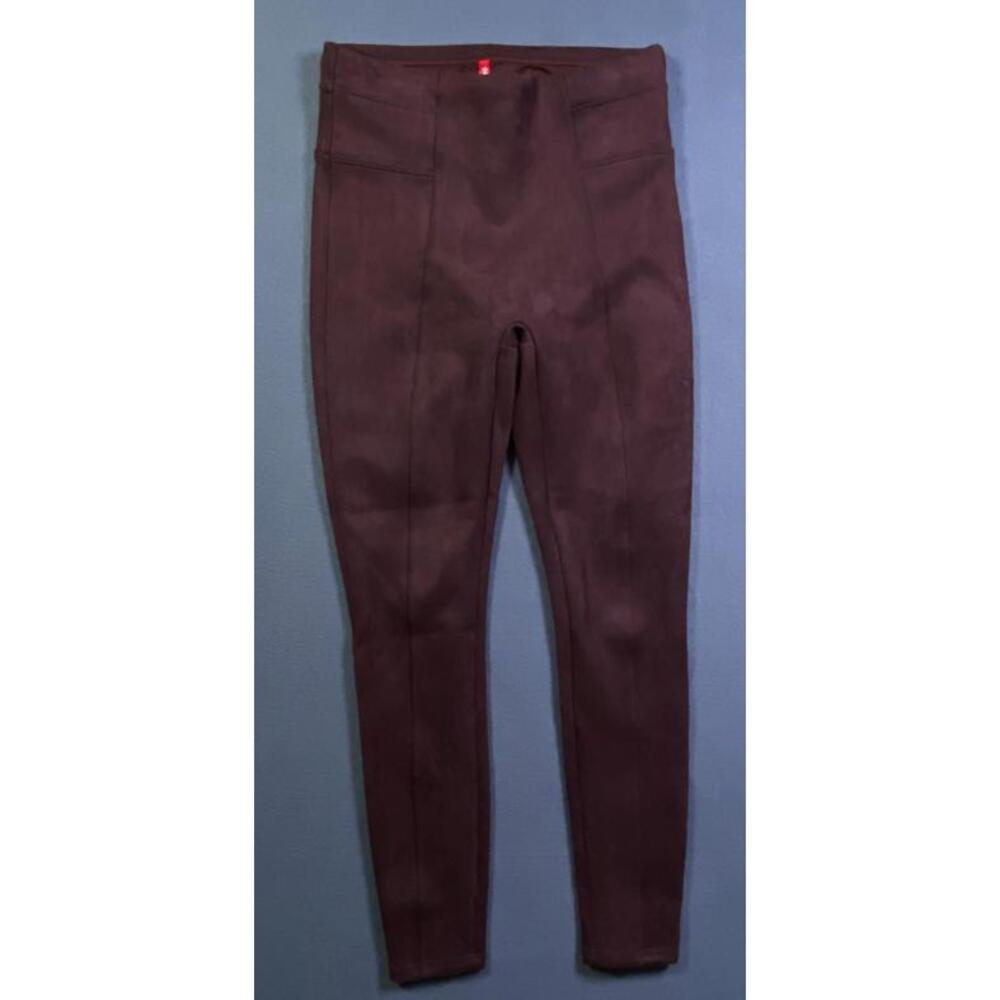 SPANX Faux Suede Rich Rose Shaping Leggings Womens Sz M 20322R Yoga Gym Workout